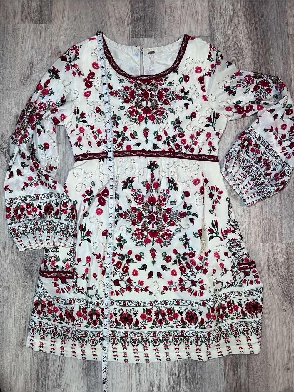 Free People Russian Doll Sparkly Bohemian Mini Dress Size 8 - Picture 11 of 15